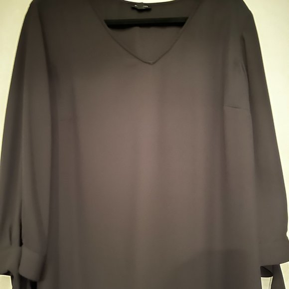 Talbots Black Loose Fitting Blouse - Tie Sleeves - XL. (Like New) - Picture 12 of 16